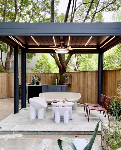 Pergola bio-climatique Europa avec éclairage