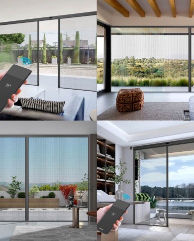 Moustiquaire pour porte et porte-fenêtre 2 vantaux avec exemples de disposition