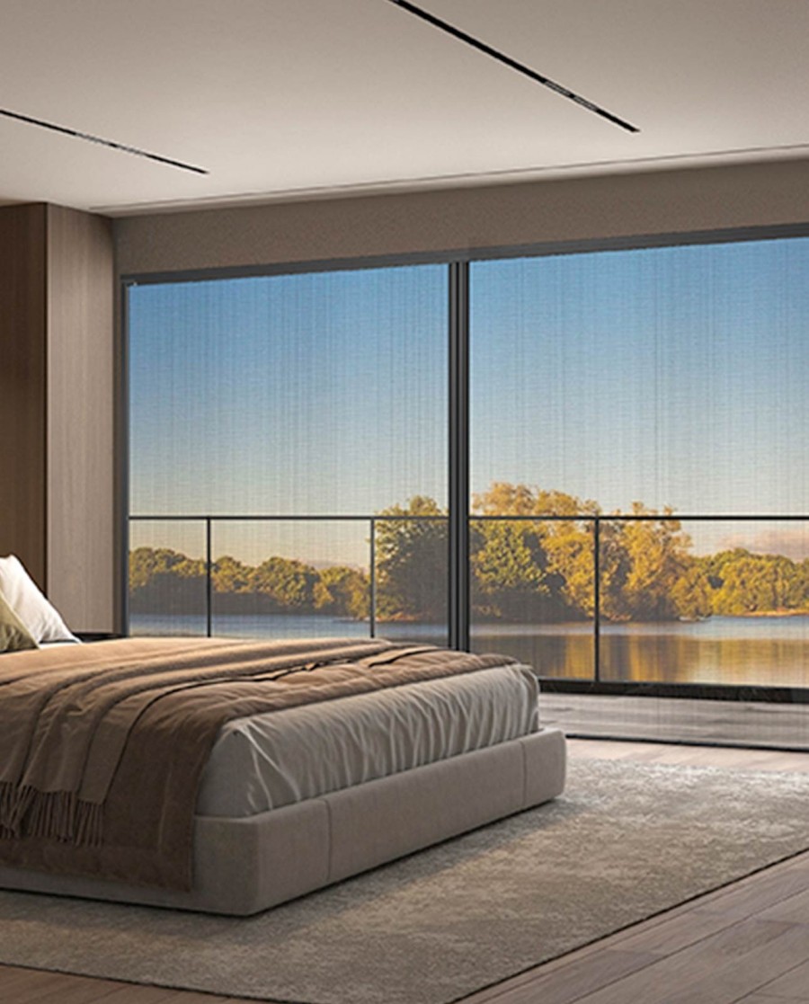 Moustiquaire pour porte et porte-fenêtre 2 vantaux en position fermée pour une chambre