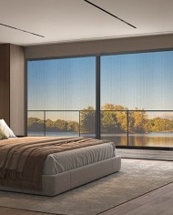 Moustiquaire pour porte et porte-fenêtre 2 vantaux en position fermée pour une chambre