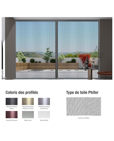 Moustiquaire pour porte et porte-fenêtre avec coloris et types de toiles