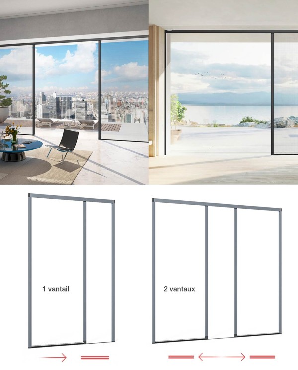 Moustiquaire pour porte à 1 ou 2 vantaux en aluminium