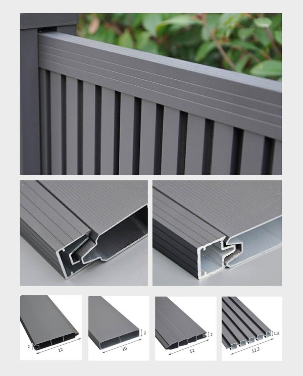 Profilés en aluminium pour clôture de maison et jardin