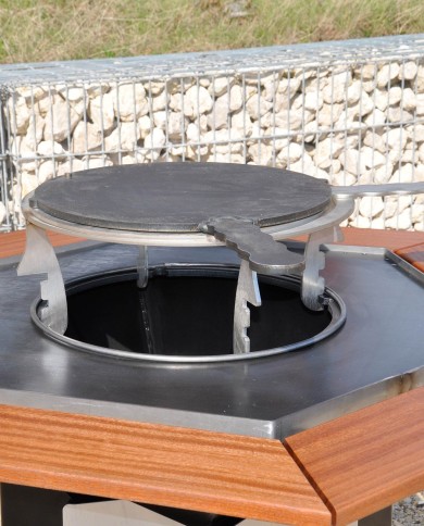 Braséro EMMOP fabriqué en France vue plaque cuisson dessus