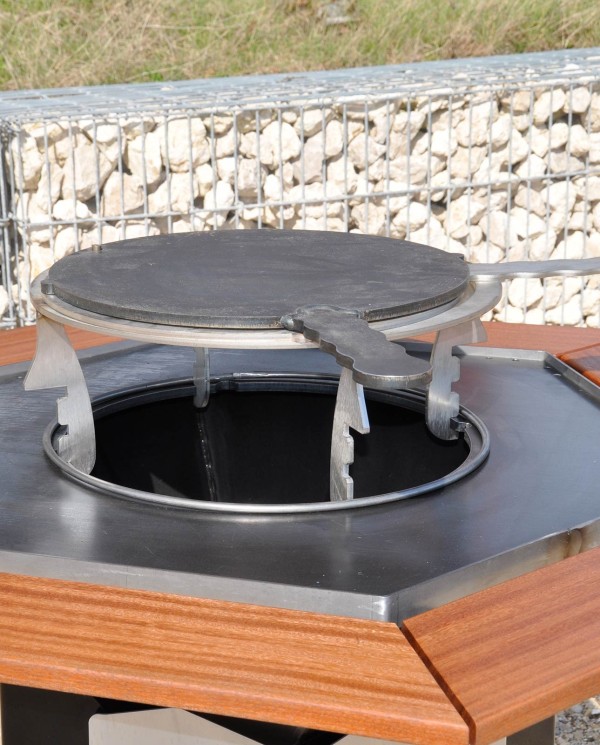 Braséro EMMOP fabriqué en France vue plaque cuisson dessus