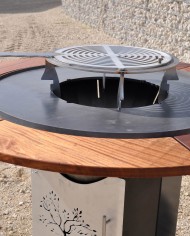 BRASERO ROND diamétre 850 mm avec porte vue de dessus