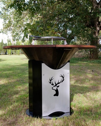 BRASERO ROND diamétre 850 mm avec porte vue complète