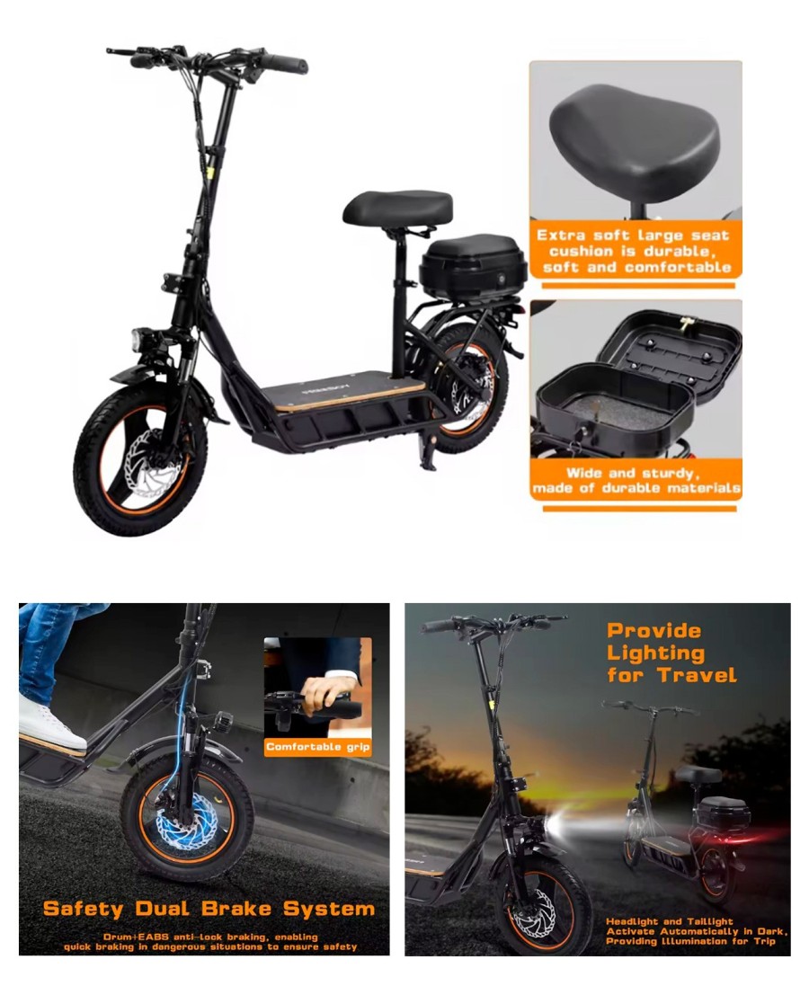 Trottinette Noir rouge YEH-1