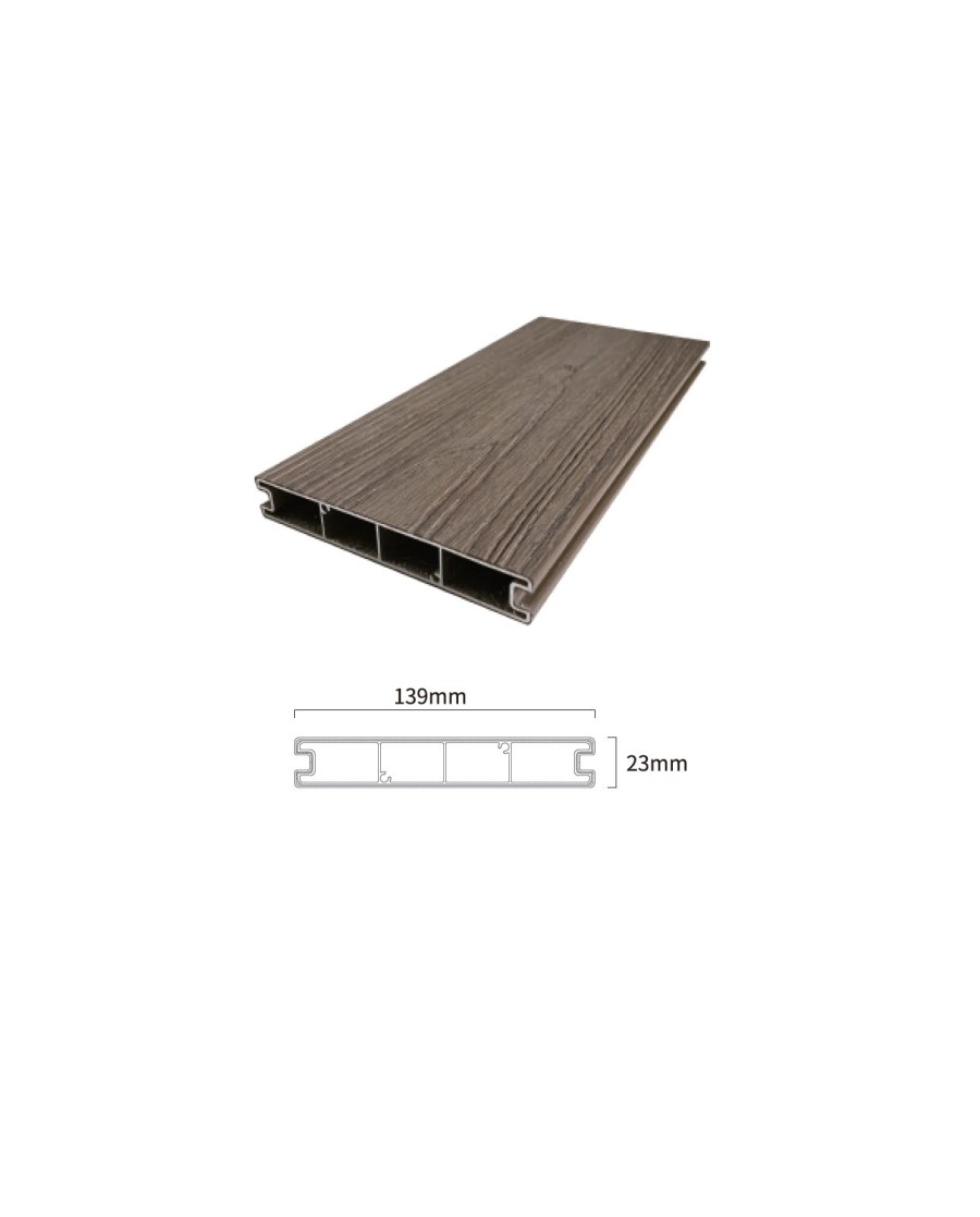 Lames composite pour le sol 139 mm x 23 mm en différents coloris